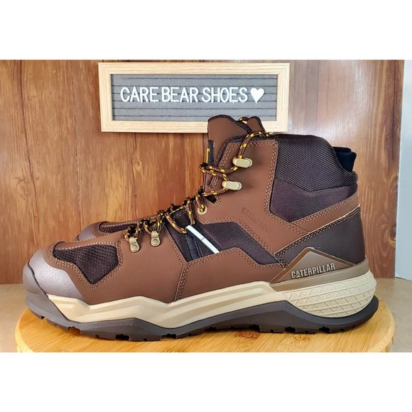 Caterpillar Men Provoke Mid WP Alloy Toe Work Boots Size 14 Brown NEW!